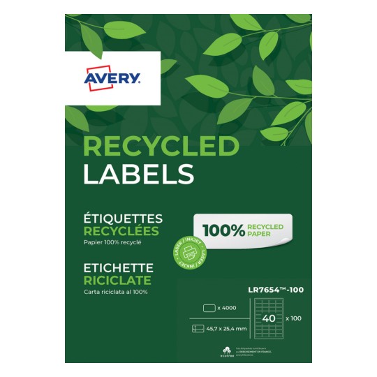 Etiquettes 100% recyclées LR7654-100