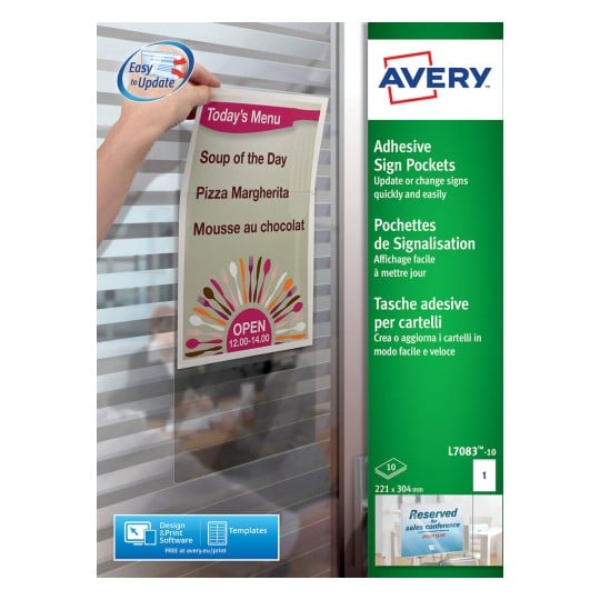 Pochettes de signalisation adhésives L7083-10