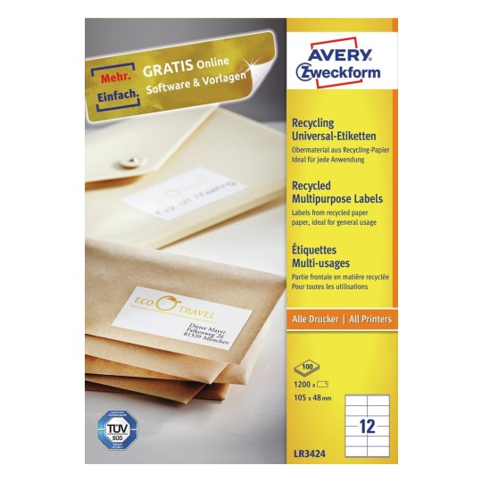 Etiquettes multi-usages recyclées LR3424