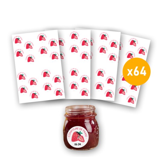 64 étiquettes confiture de fraise CONF64F