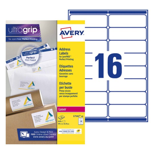 Etiquette adresse L7162-40 Contenu: 640 Etiquettes / 40 Feuilles