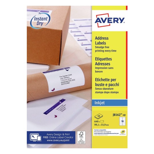 Etiquette adresse J8162-40