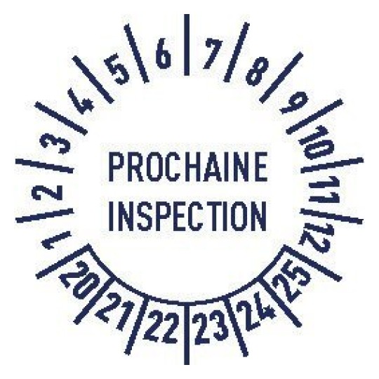 Pastilles "Prochaine Inspection" antieffraction VAL25NP Contenu: 48 Etiquettes / 4 Feuille