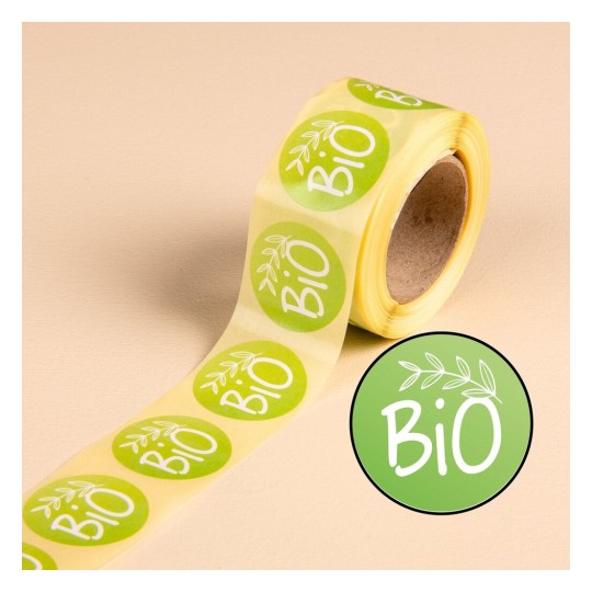 500 étiquettes Bio en rouleau IRBIO500N