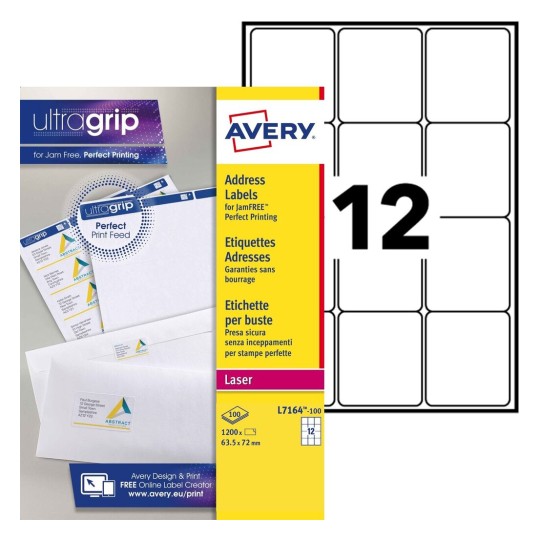 Etiquette adresse L7164-100 Contenu: 1.200 Etiquettes / 100 Feuilles