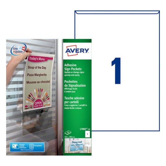 Pochettes de signalisation adhésives L7083-10 Contenu: 10 Pièces