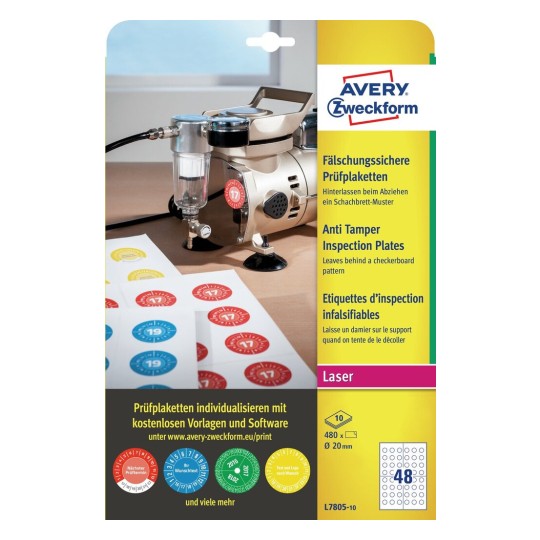 Pastilles calendrier infalsifiables L7805-10
