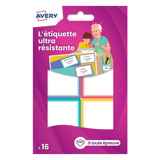 16 étiquettes cahiers tendances ultra adhésives RES16B
