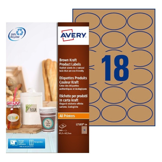 Etiquette produit L7103-20 Contenu: 360 Etiquettes / 20 Feuilles
