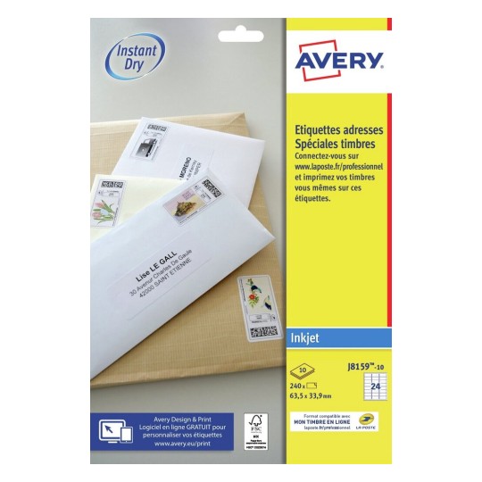 Etiquette pour timbres J8159-10