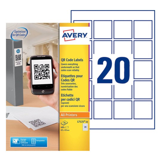 Etiquette produit L7121-20 Contenu: 400 Etiquettes / 20 Feuilles