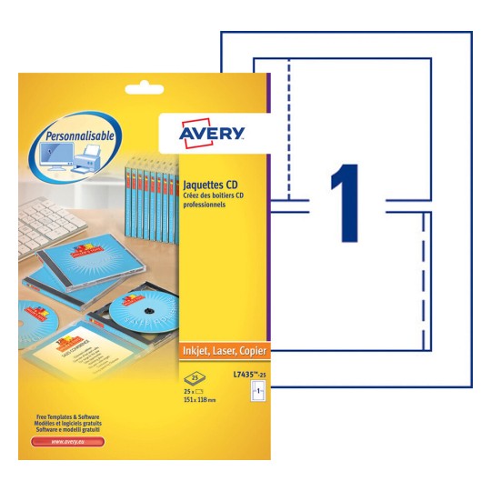Jaquette CD L7435-25 Contenu: 25 Etiquettes / 25 Feuilles