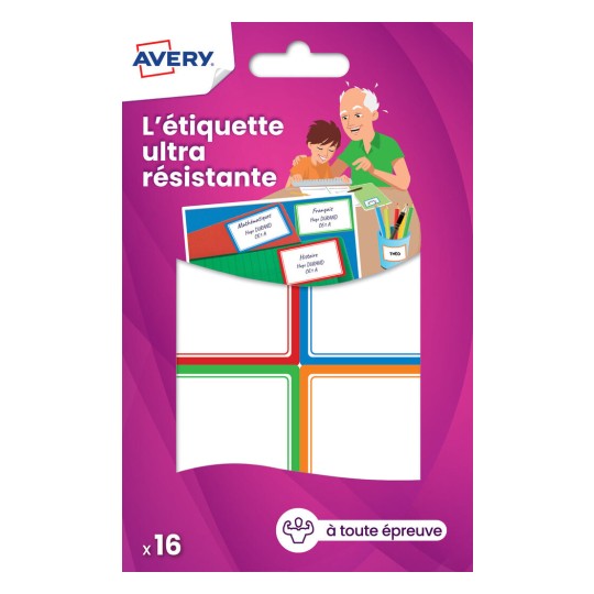 16 étiquettes cahiers classiques ultra adhésives RES16