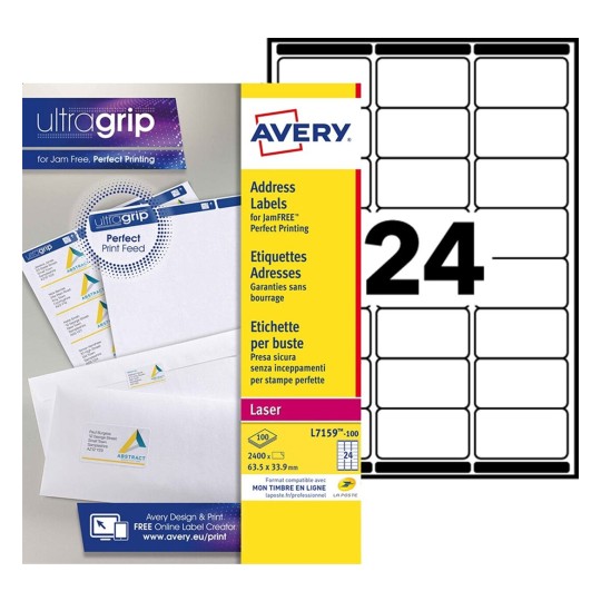 Etiquette adresse L7159-100 Contenu: 2.400 Etiquettes / 100 Feuilles