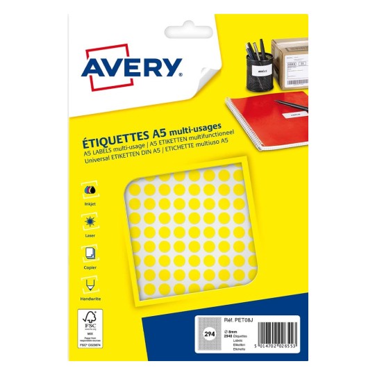 2940 pastilles en étuis A5 PET08J