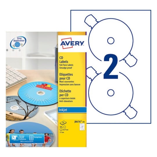 Etiquette CD J8676-25 Contenu: 50 Etiquettes / 25 Feuilles