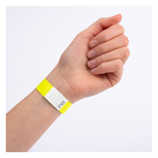AVERY - 500 bracelets papier TYVEK®, largeur 19mm Jaune Fluo TYVYW-50