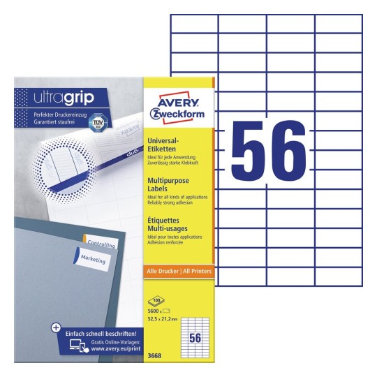 Etiquettes multi-usages 3668 Contenu: 5.600 Etiquettes / 100 Feuilles