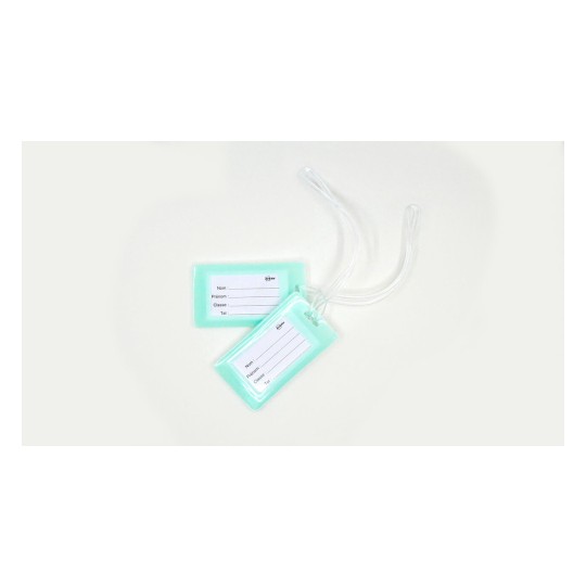 Lot de 2 étiquettes pour cartables, sac à dos et bagages, résistantes à l'eau BAGTAG