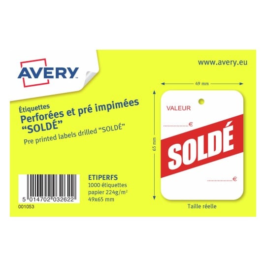 1000 étiquettes américaines "soldé" 49 x 65 mm ETIPERFS