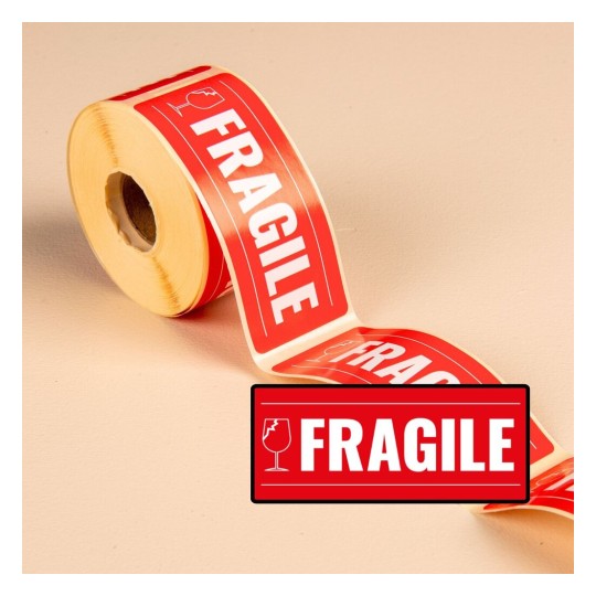 300 étiquettes Fragile en rouleau IRFRAGILE300