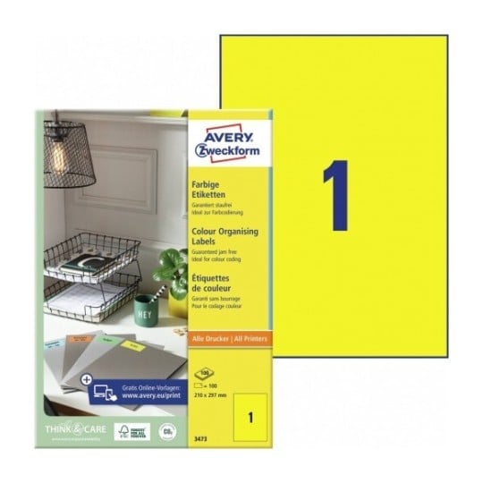 Etiquettes couleur 3473 Contenu: 100 Etiquettes / 100 Feuilles