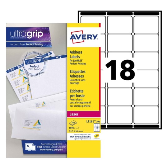 Etiquette adresse L7161-100 Contenu: 1.800 Etiquettes / 100 Feuilles