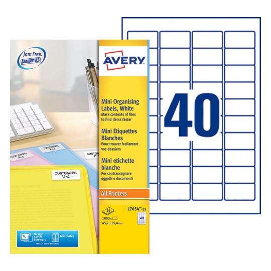 Etiquette mini L7654-25 Contenu: 1.000 Etiquettes / 25 Feuilles