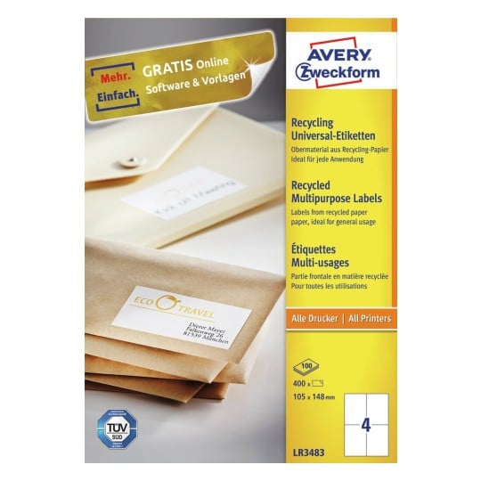 Etiquettes multi-usages recyclées LR3483