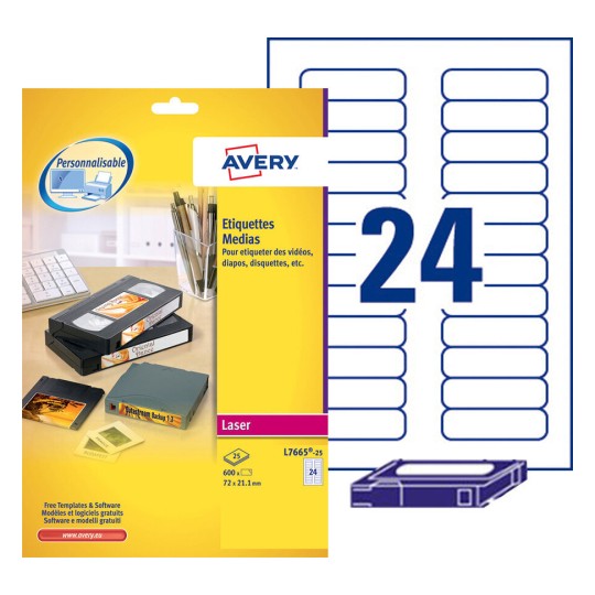 Etiquette media L7665-25 Contenu: 600 Etiquettes / 25 Feuilles