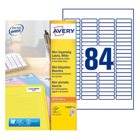 Etiquette mini L7656-25 Contenu: 2.100 Etiquettes / 25 Feuilles