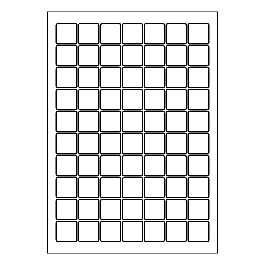 Gabarit d'étiquette 25x25mm