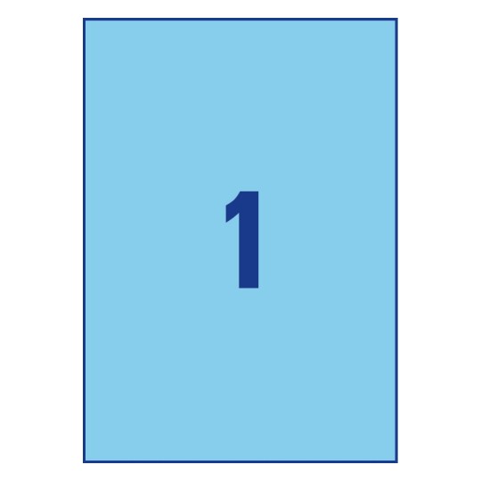 Etiquettes couleur bleu A4