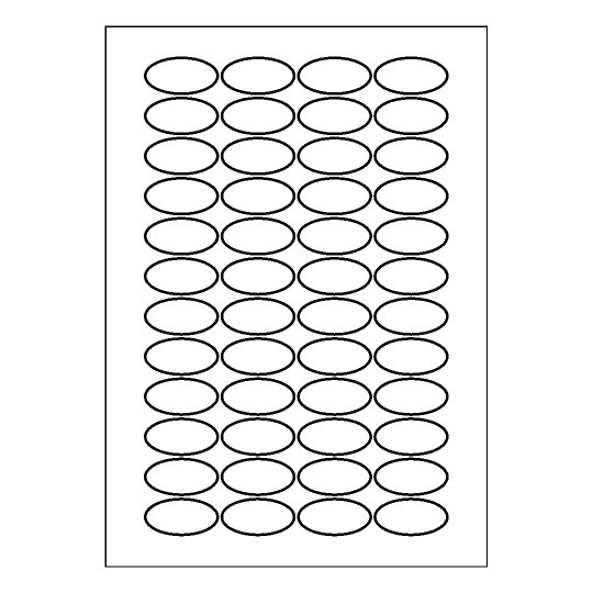 Gabarit d'étiquette ovales 40x20mm