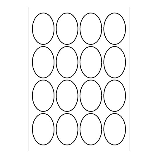 Gabarit d'étiquette ovales 45x65mm