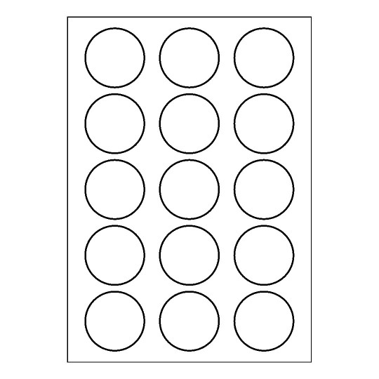 Gabarit d'étiquette rondes 51mm
