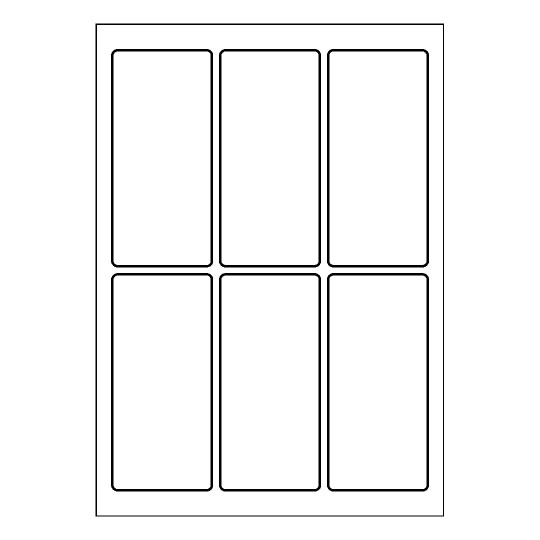 Gabarit d'étiquette 60x130mm