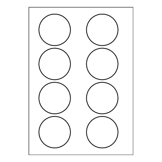 Gabarit d'étiquette rondes 64mm