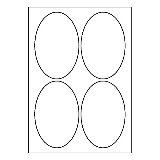 Gabarit d'étiquette ovales 90x136mm
