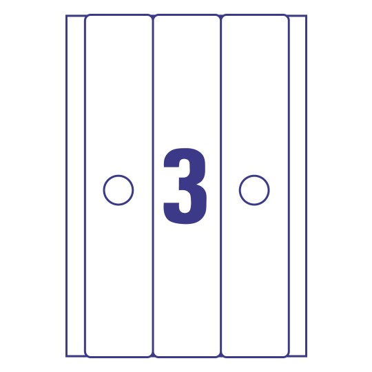 Gabarit de feuille A4 de 3 étiquettes autocollantes rectangles