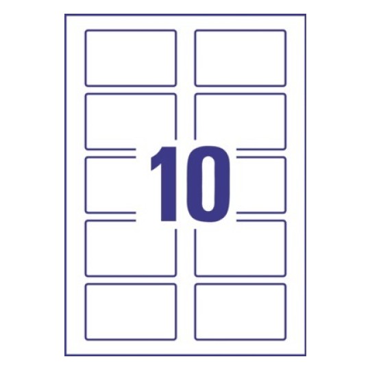 Gabarit de feuille A4 de 10 étiquettes autocollantes rectangles