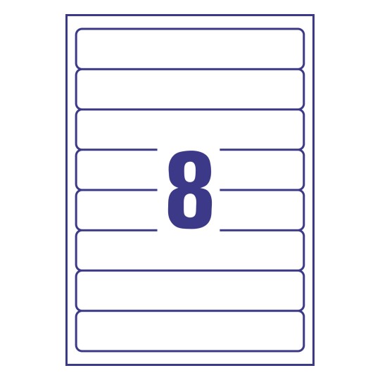Gabarit de feuille A4 de 8 étiquettes autocollantes rectangles