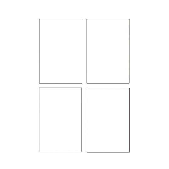 Gabarit de feuille A4 de 4 étiquettes autocollantes rectangles