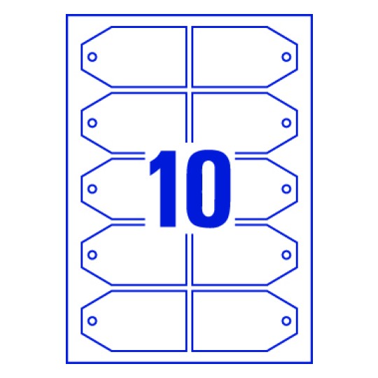 10 étiquettes perforées
