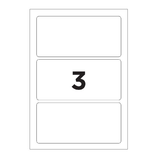 Etiquettes en étuis A5
64 x 133 mm, Blanc