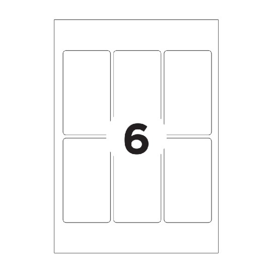 Etiquettes en étuis A5
80 x 45 mm, Blanc