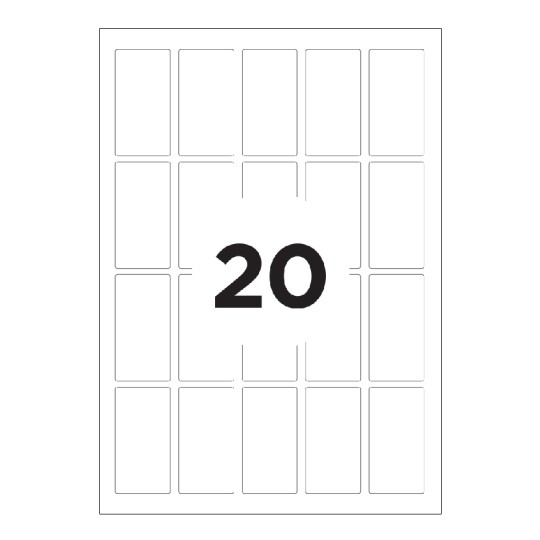 Etiquettes en étuis A5
48,5 x 25 mm, Blanc