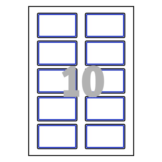 200 badges autocollants imprimables pour textile
50 x 80 mm, Blanc avec lignes bleues, Laser
