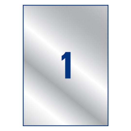 Etiquette ultra-résistante métallique
297 x 210 mm, Polyester, Laser, Adhésif permanent, Métal