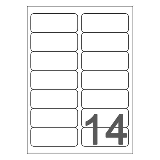 Gabarit de feuille A4 de 14 étiquettes autocollantes rectangles